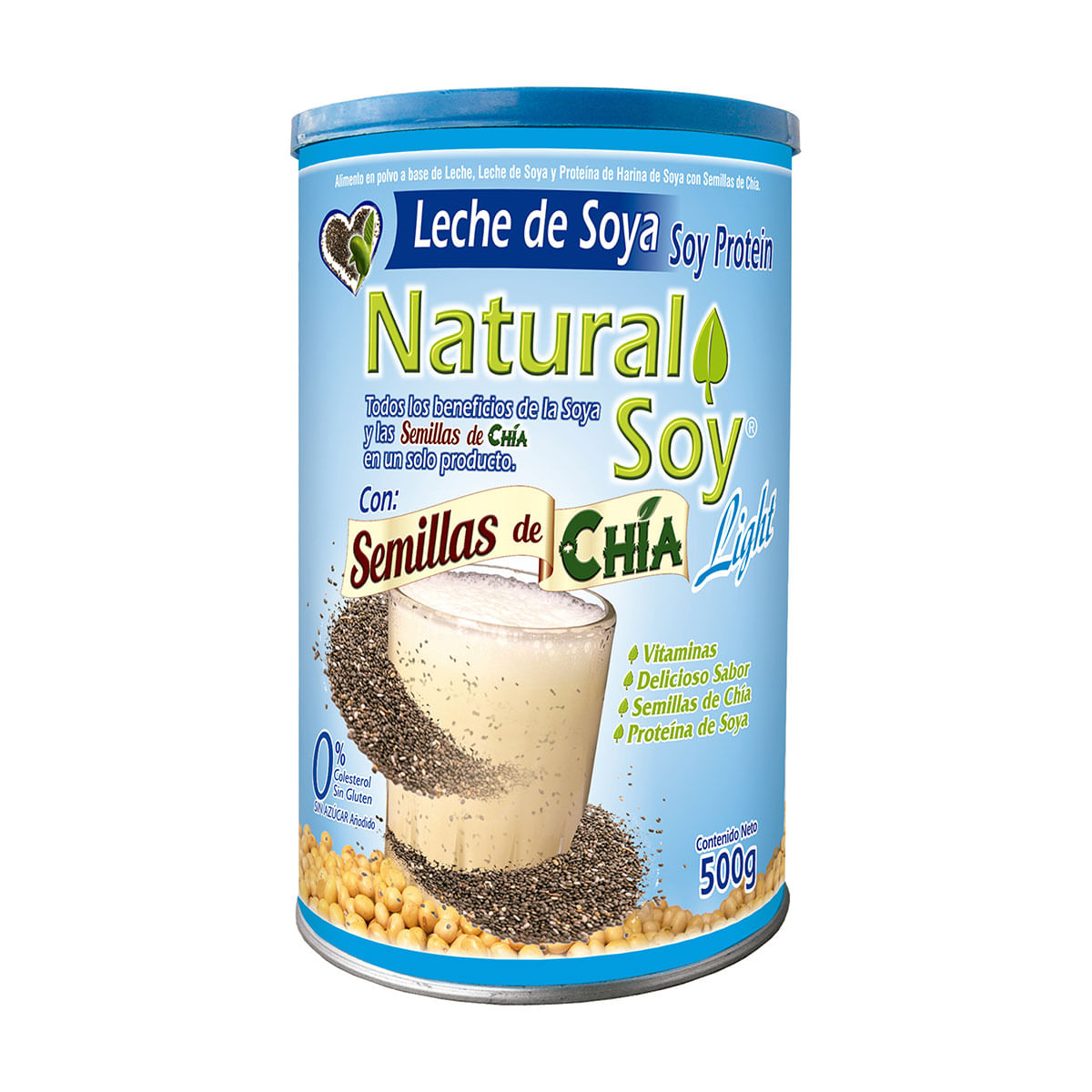 Alimento Natural Soy Leche De Soya Con Semillas De Chía Frasco X 500 G.