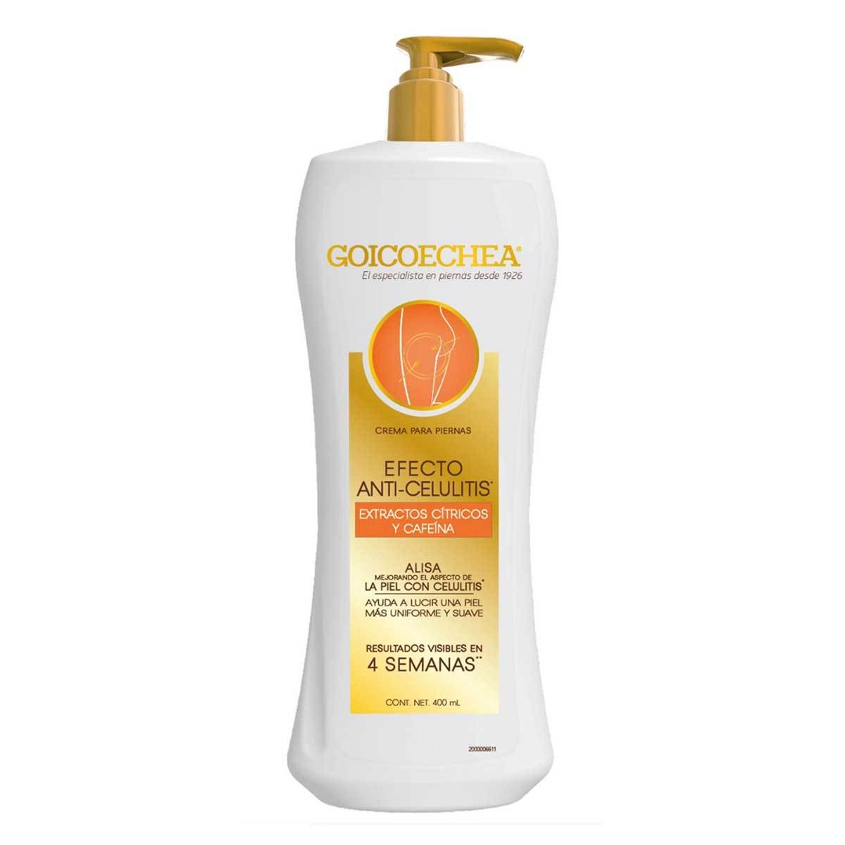 Crema para Piernas Goicoechea Extractos Cítricos y Cafeína Frasco x 400 mL