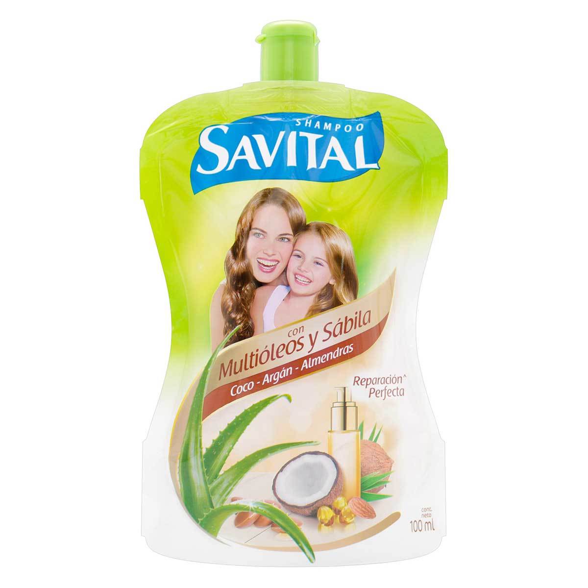 Shampoo Savital Multióleos y Sábila Doypack x 100 mL.