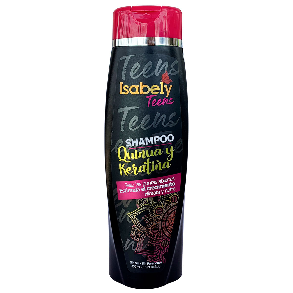 Shampoo Isabely Teens Quinua y Keratina Frasco x 450 mL.
