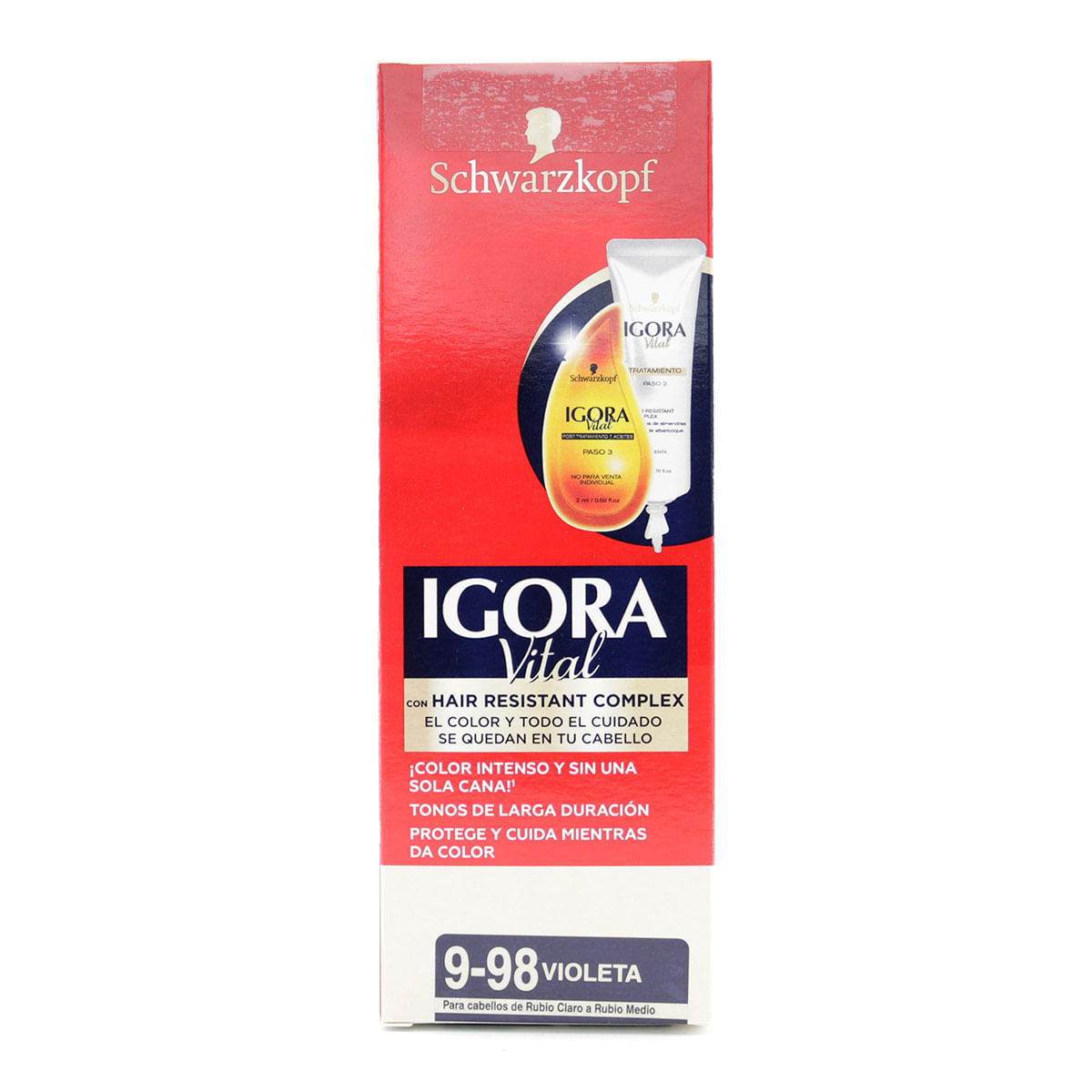 Tintura Permanente Schwarzkopf Igora Vital 9-98 Violeta X Caja.