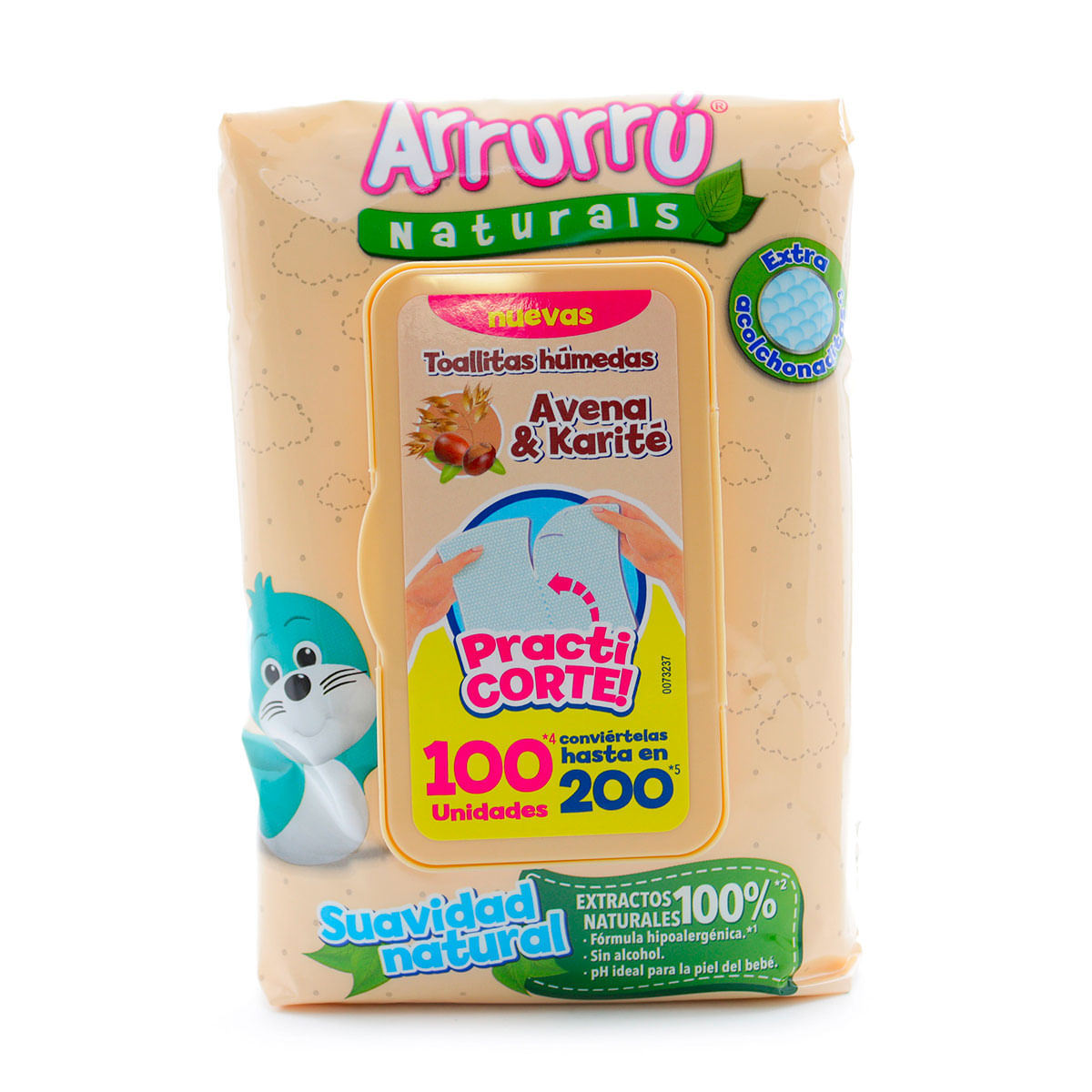 Toallitas Húmedas Arrurrú Naturals Avena & Karité Paquete x 100 Uds
