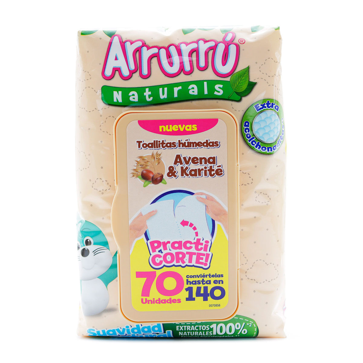 Toallitas Húmedas Arrurrú Naturals Áloe & Manzanilla Paquete x 120 Uds