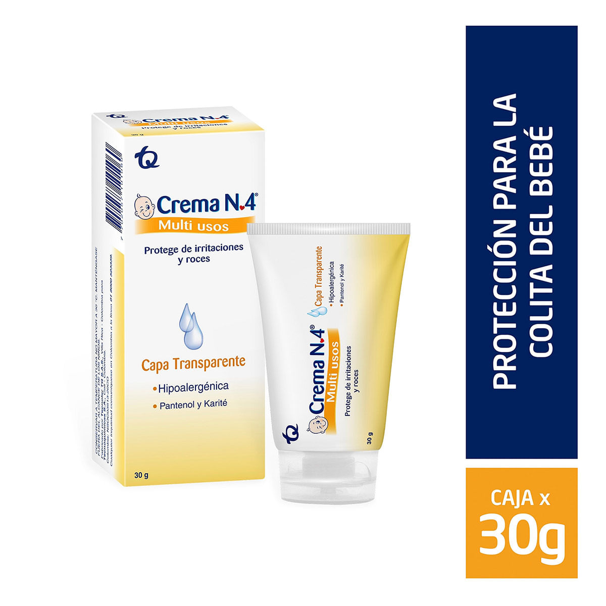 Crema Antipañalitis N. 4 Multiusos Protege de Irritaciones y Roces Capa Transparente Tubo x 30 g