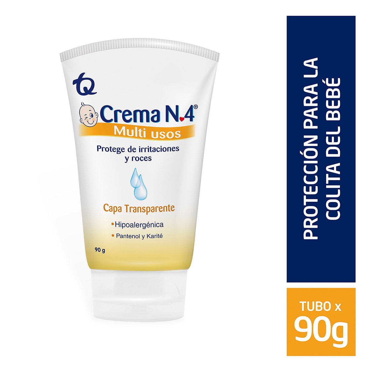 Crema Antipañalitis N. 4 Multiusos Protege de Irritaciones y Roces Capa Transparente Tubo x 90 g