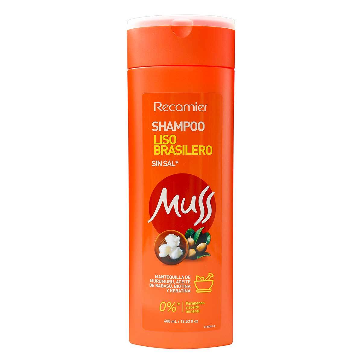 Shampoo Muss Liso Brasilero Frasco x 400 mL.