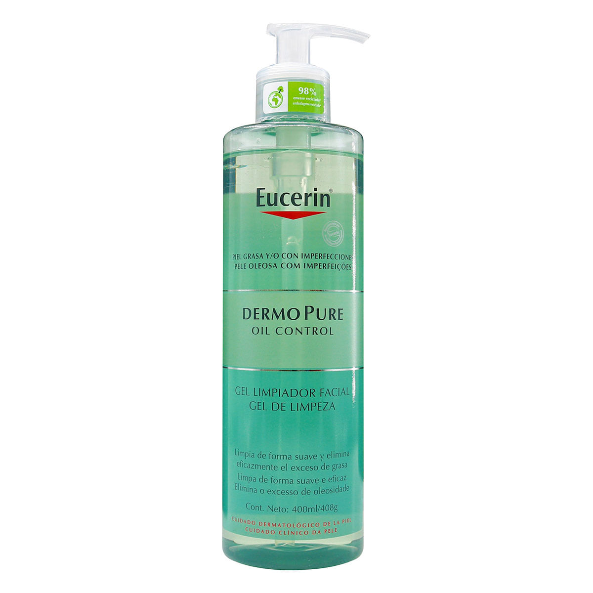 Gel Limpiador Facial Dermo Pure Oil Control Eucerin Frasco x 400 mL