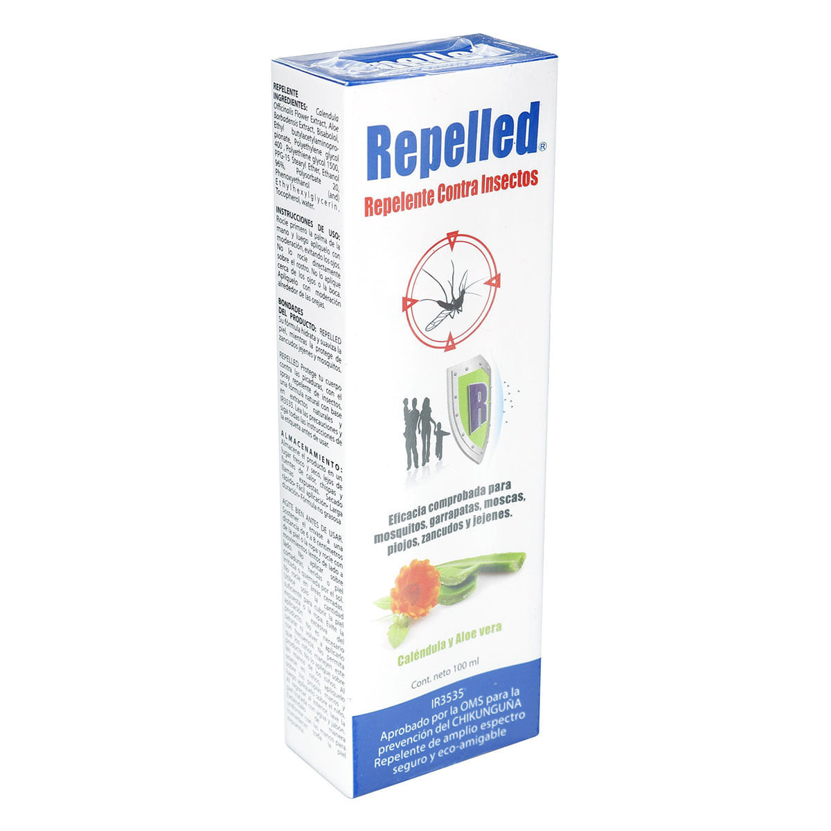Repelente Contra Insectos Repelled Caléndula y Aloe Pronabell Frasco x 100 mL.