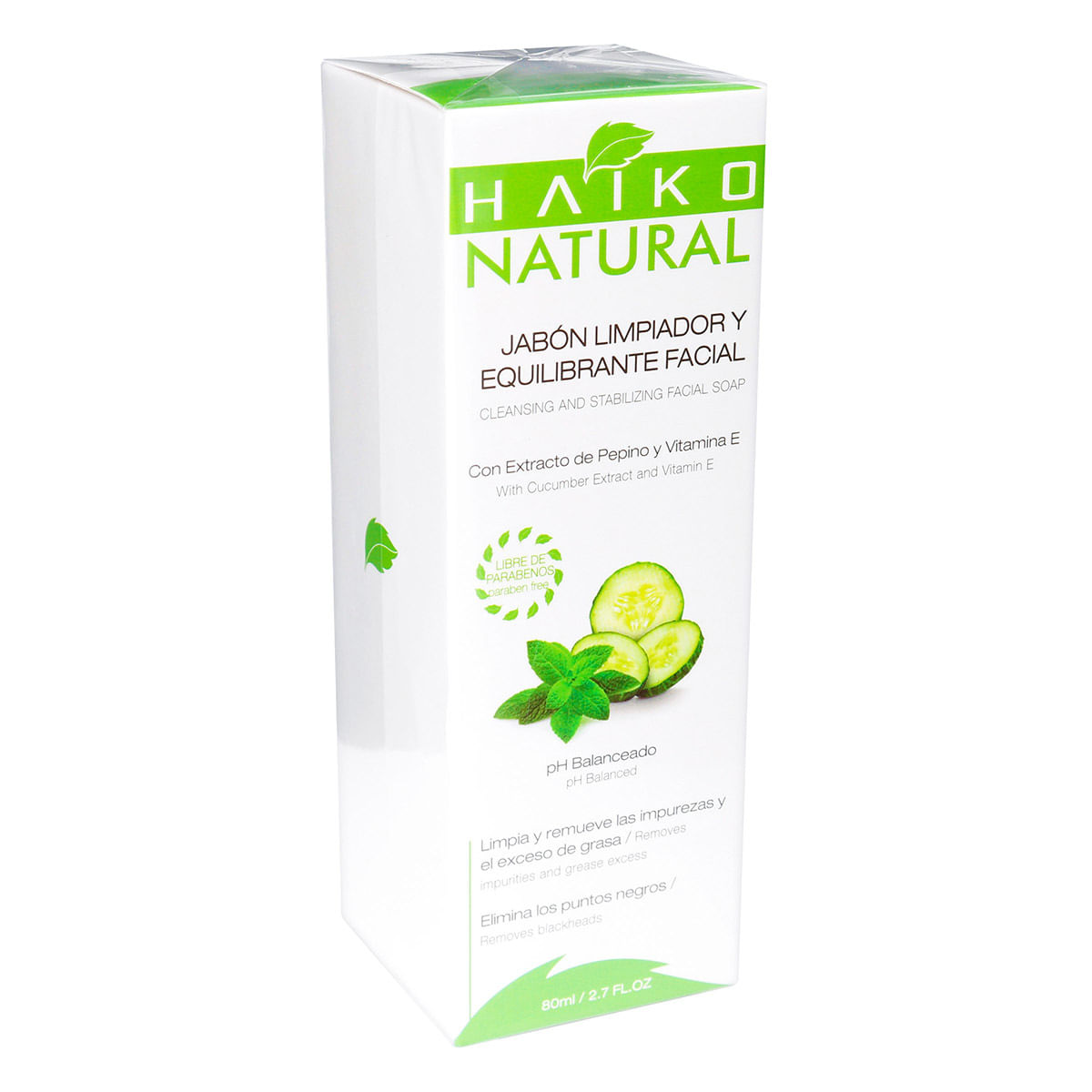 Jabón Limpiador y Equilibrante Facial Haiko Natural Frasco x 80 mL.