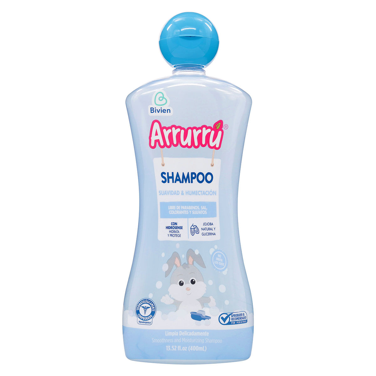 Shampoo Arrurrú Suavidad y Humectación Bivien Frasco x 400 mL