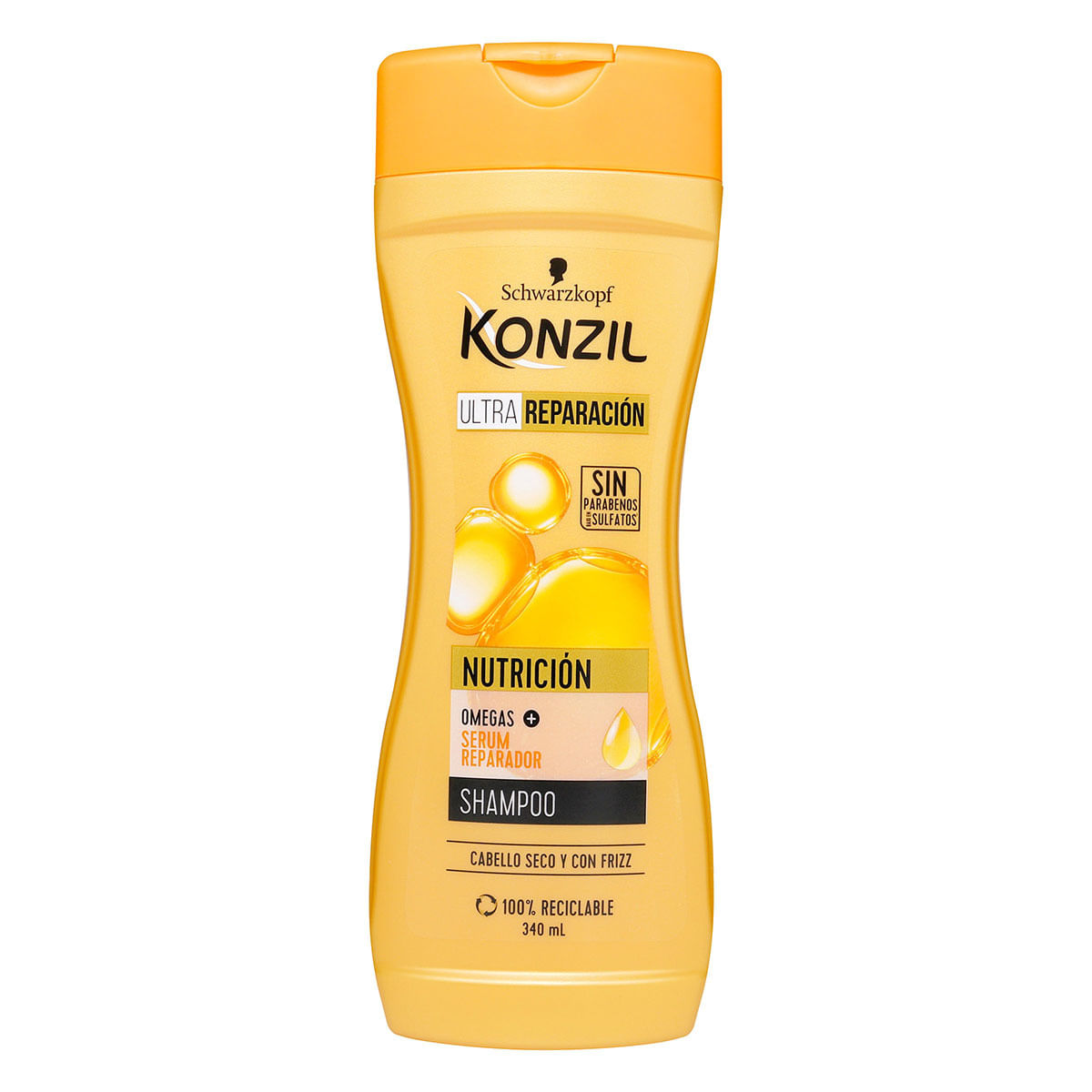 Shampoo Nutrición Ultra Reparación Konzil Frasco x 340 mL.