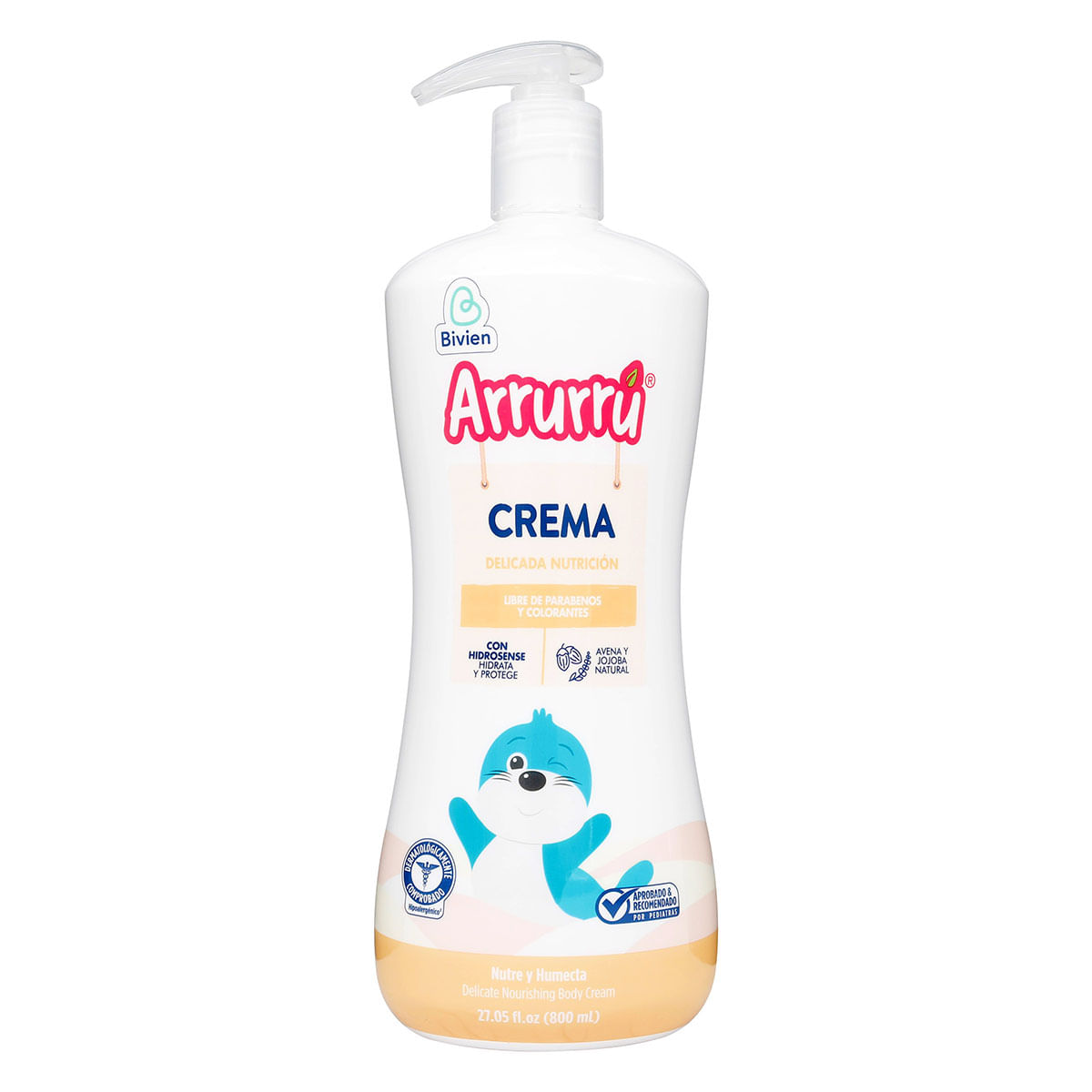 Crema Corporal Delicada Nutrición para Bebes Arrurrú Frasco x 800 mL