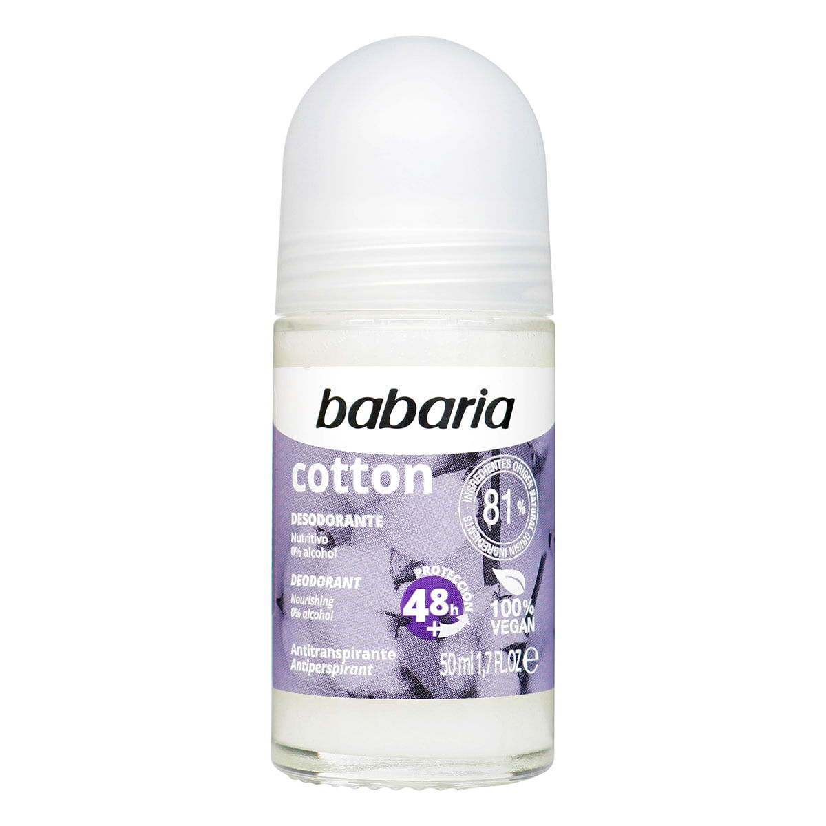 Desodorante Nutritivo Cotton Babaria Roll-on x 50 mL