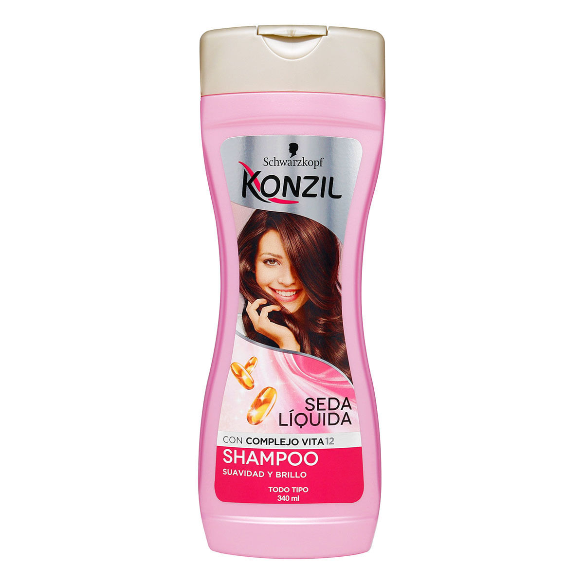 Shampoo Seda Liquida Suavidad y Brillo Konzil Frasco x 340 mL.