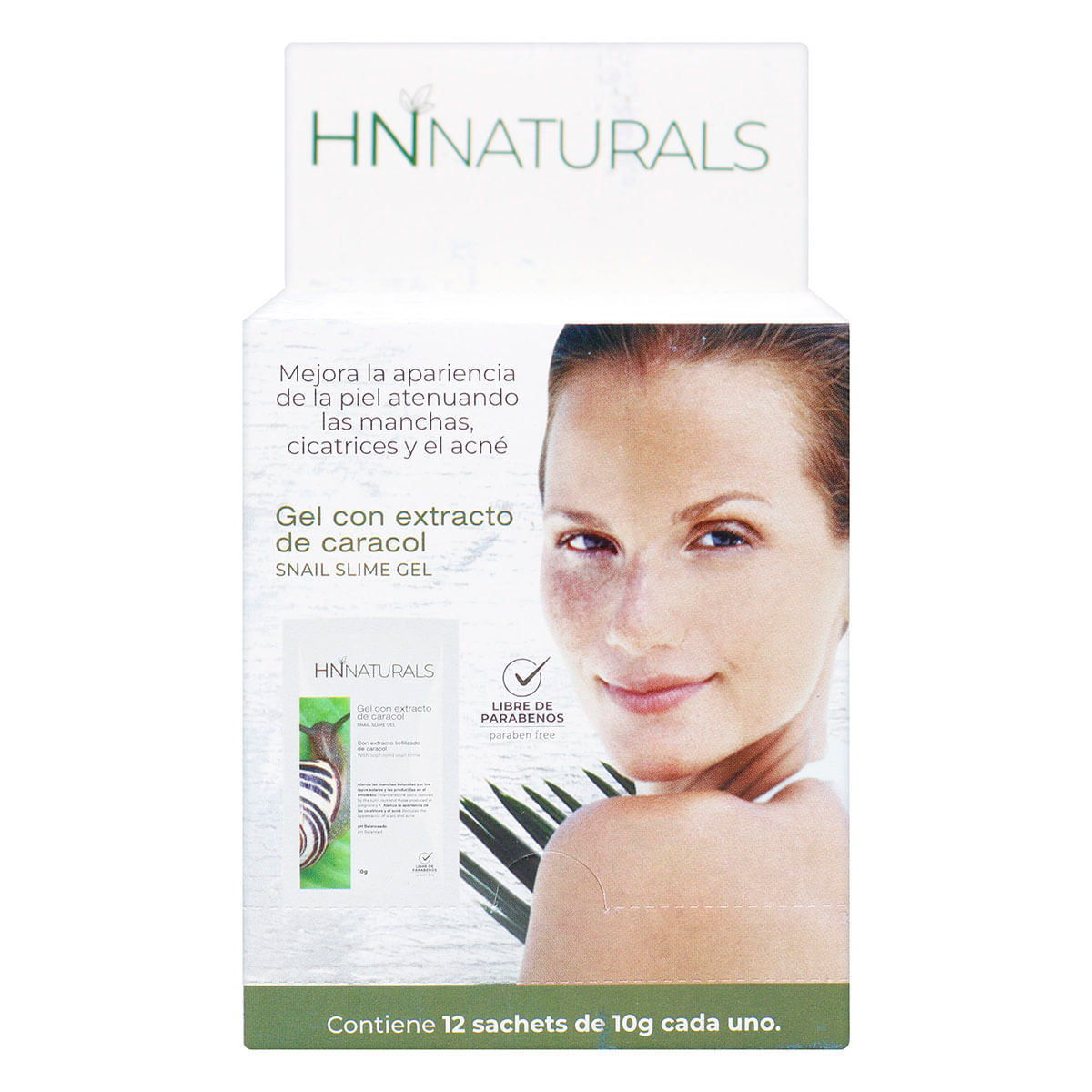 Gel con Extracto de Caracol HNnaturals 10 g Caja x 12 Sobres