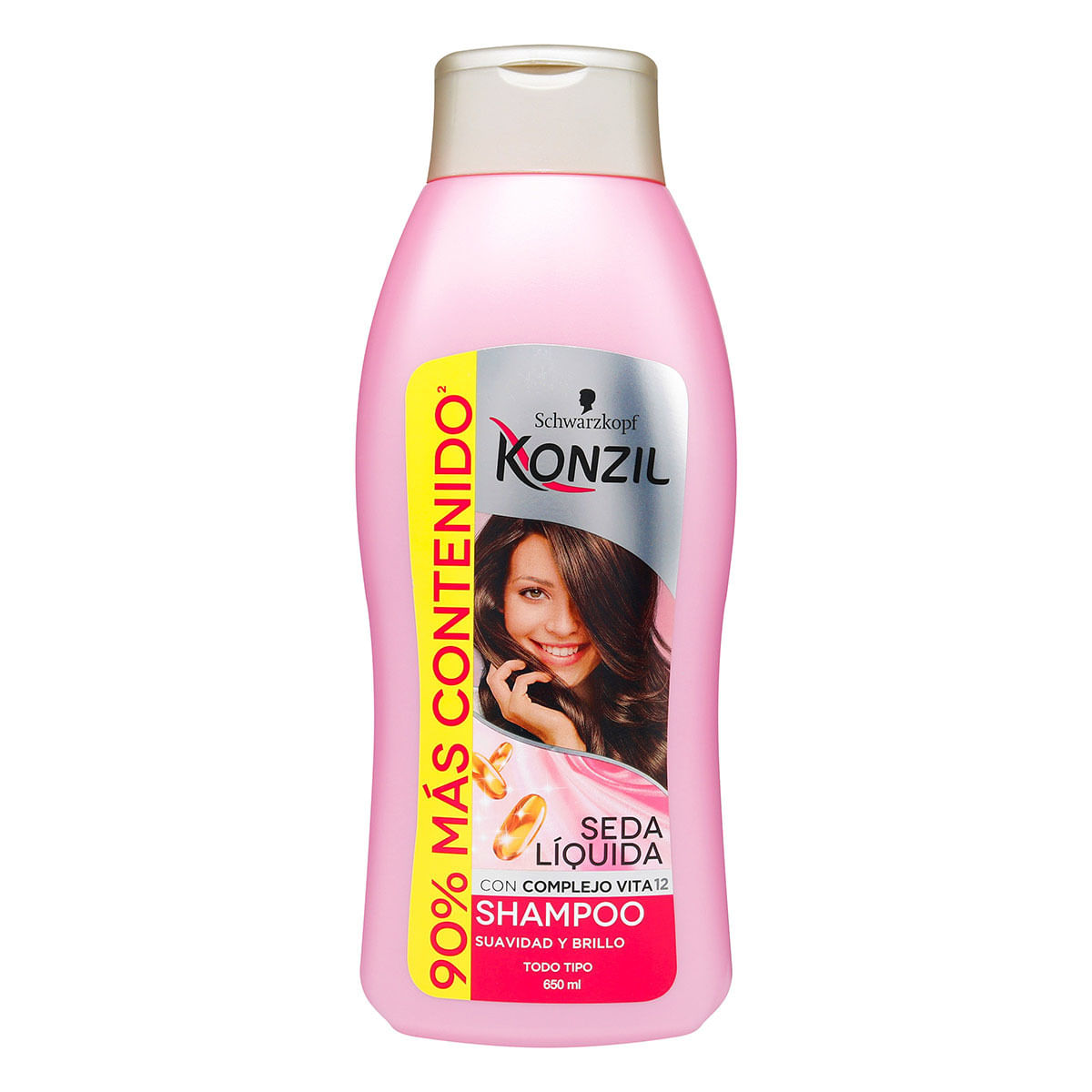 Shampoo Seda Liquida Suavidad y Brillo Konzil Frasco x 650 mL.