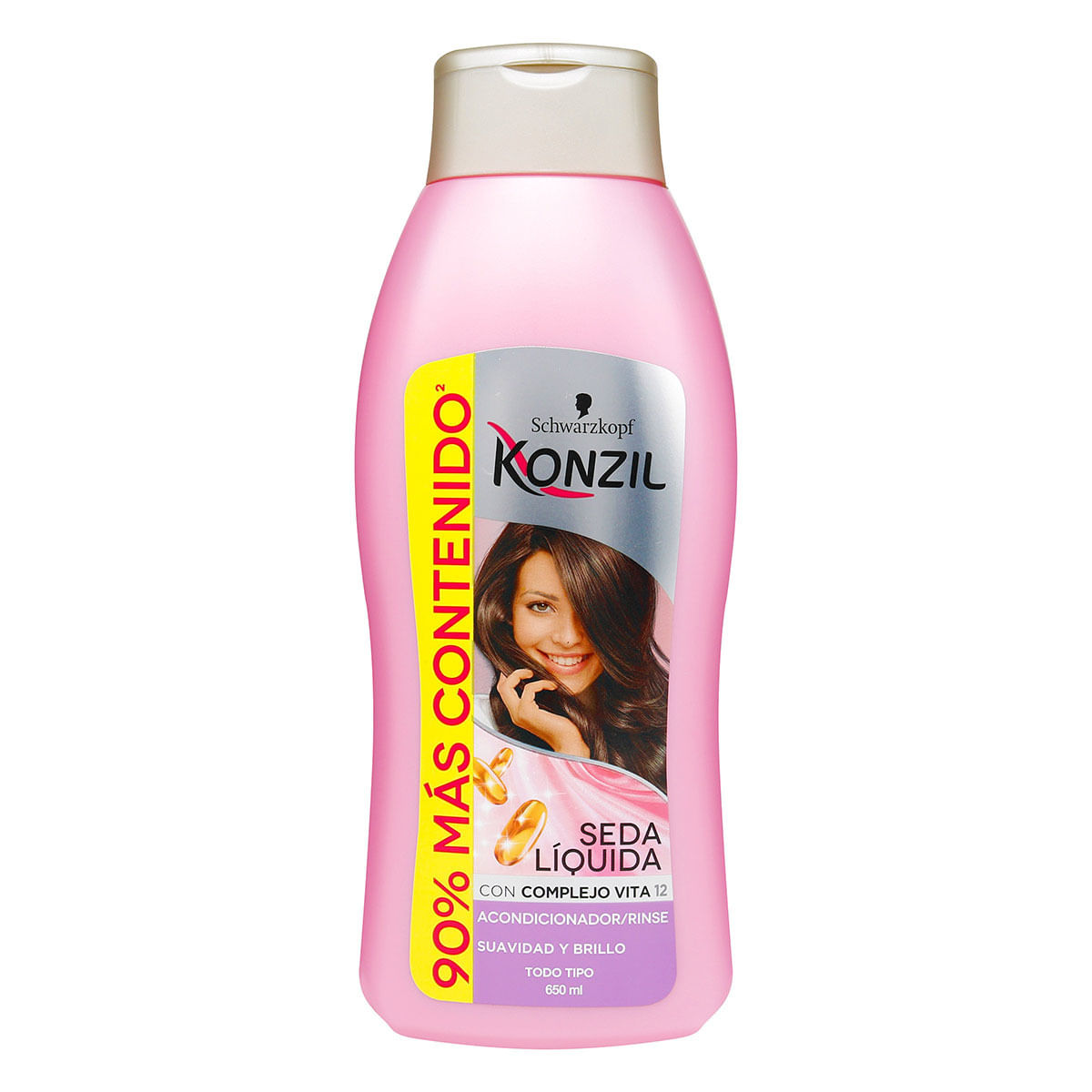 Acondicionador Seda Liquida Suavidad y Brillo Konzil Frasco x 650 mL.