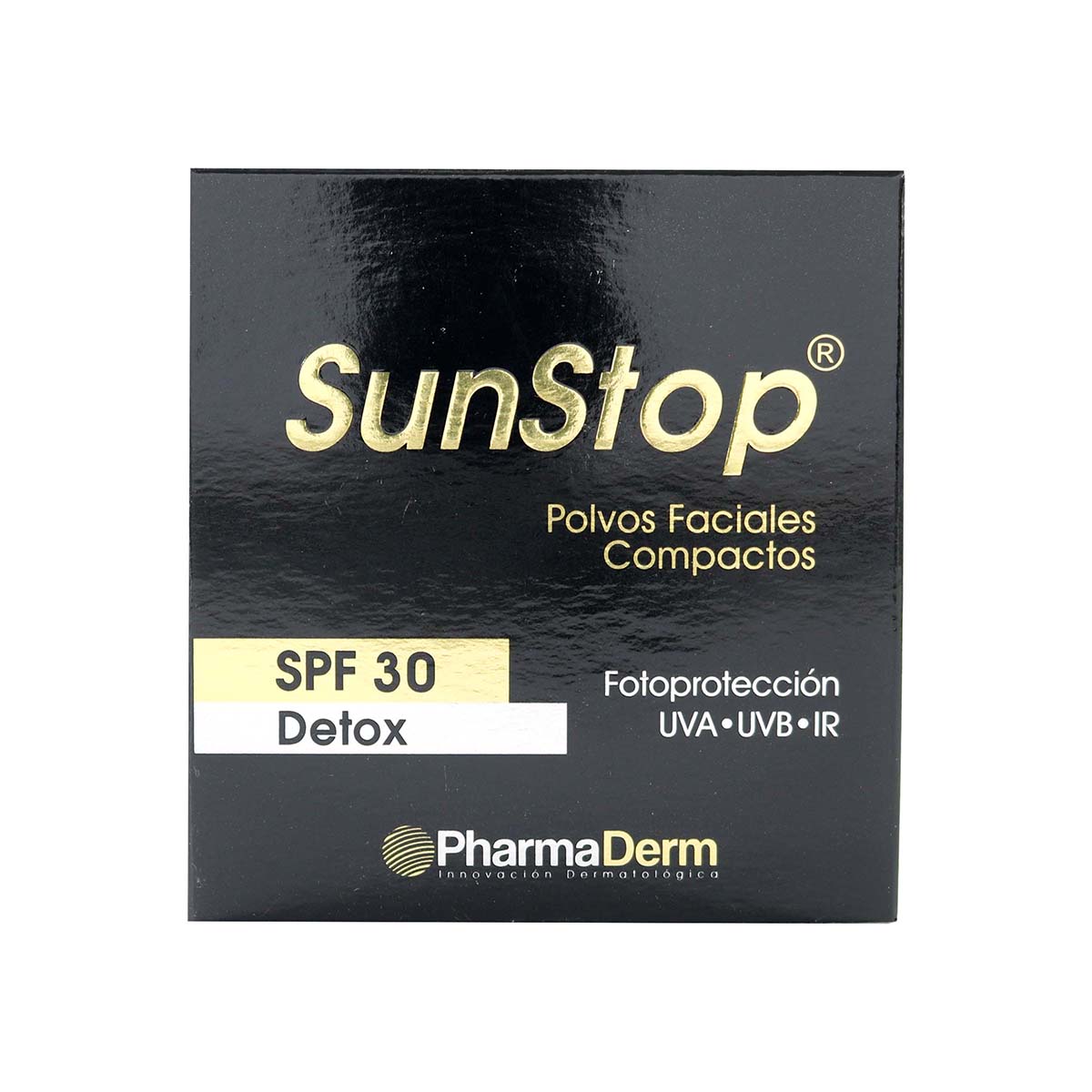 Polvos Faciales Compactos Sunstop SPF 30 Detox Pharmaderm Frasco x 10 g