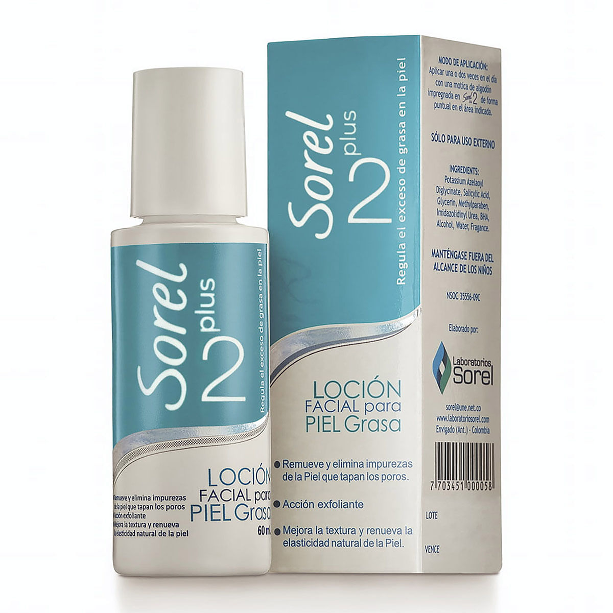 Loción Facial Sorel Plus 2 Frasco x 60 mL