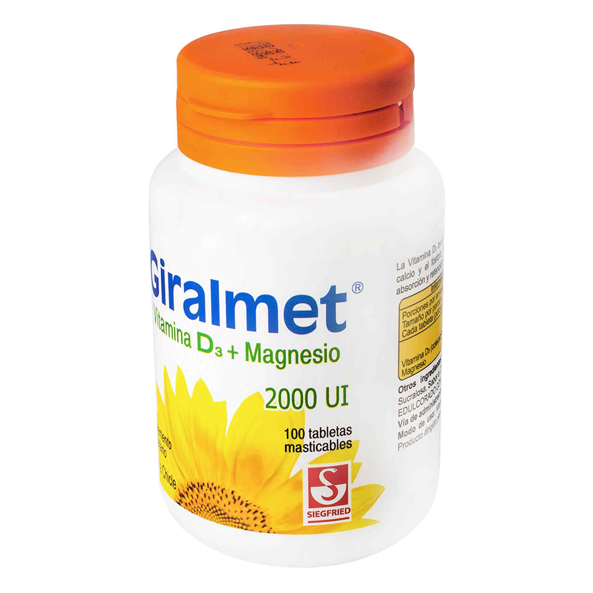 Suplemento Dietario Siegfried Giralmet 2000 Ui Chicle Frasco X 100 Tabletas Masticables.