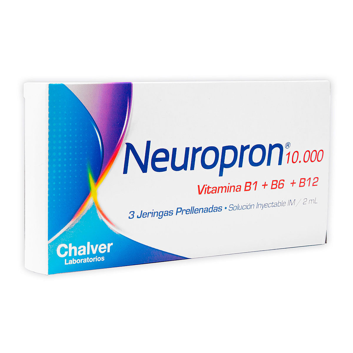 Jeringa Prellenada Neuropron 10.000 Chalver 2 Ml Caja X 3 Uds.