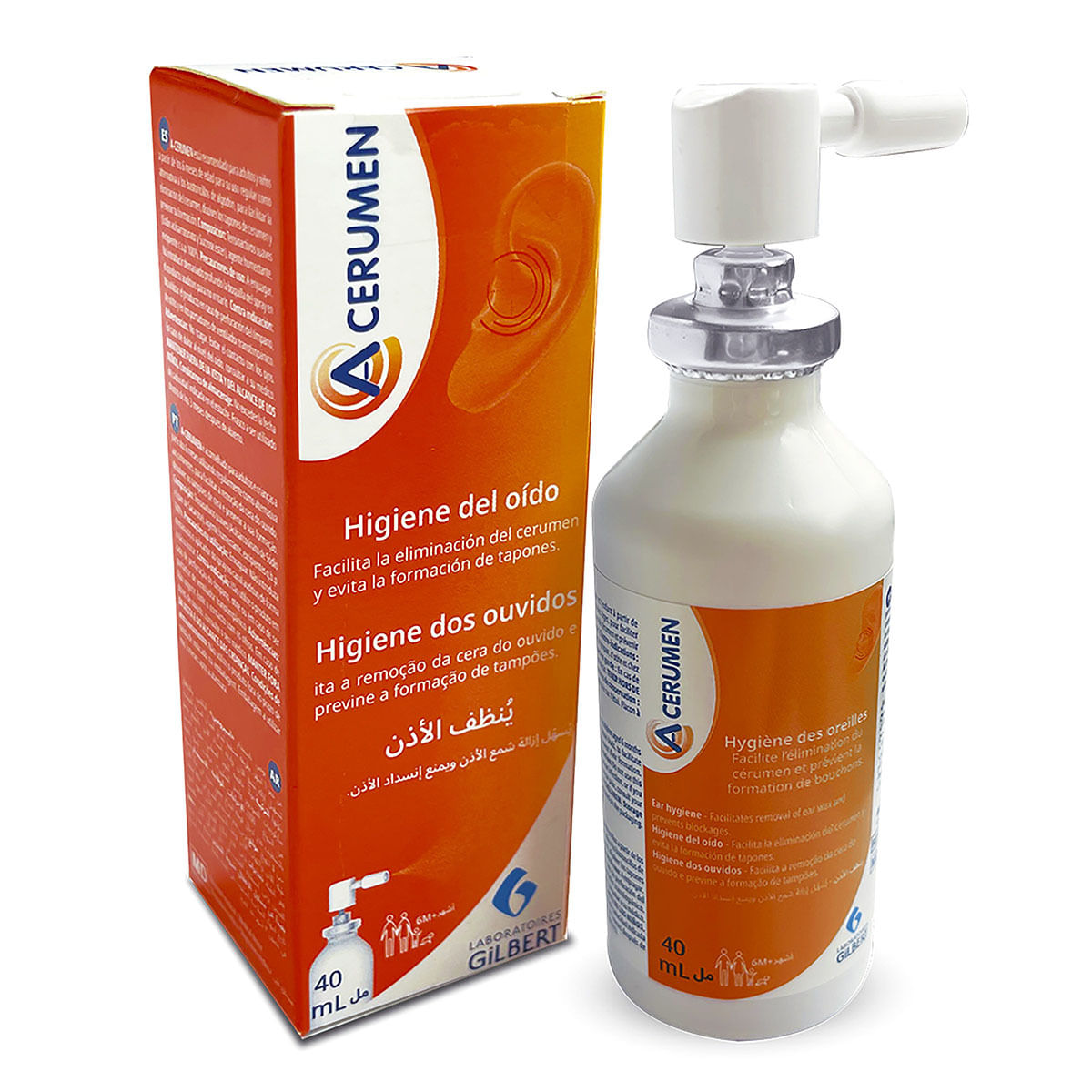 Solución Auricular A-Cerumen Higiene Del Oído Spray X 40 Ml.