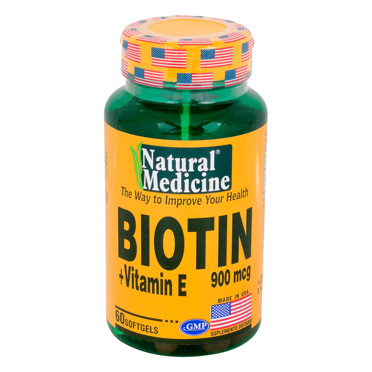 Suplemento Dietario Biotin 900 Mcg Natural Medicine Frasco X 60 Softgels.