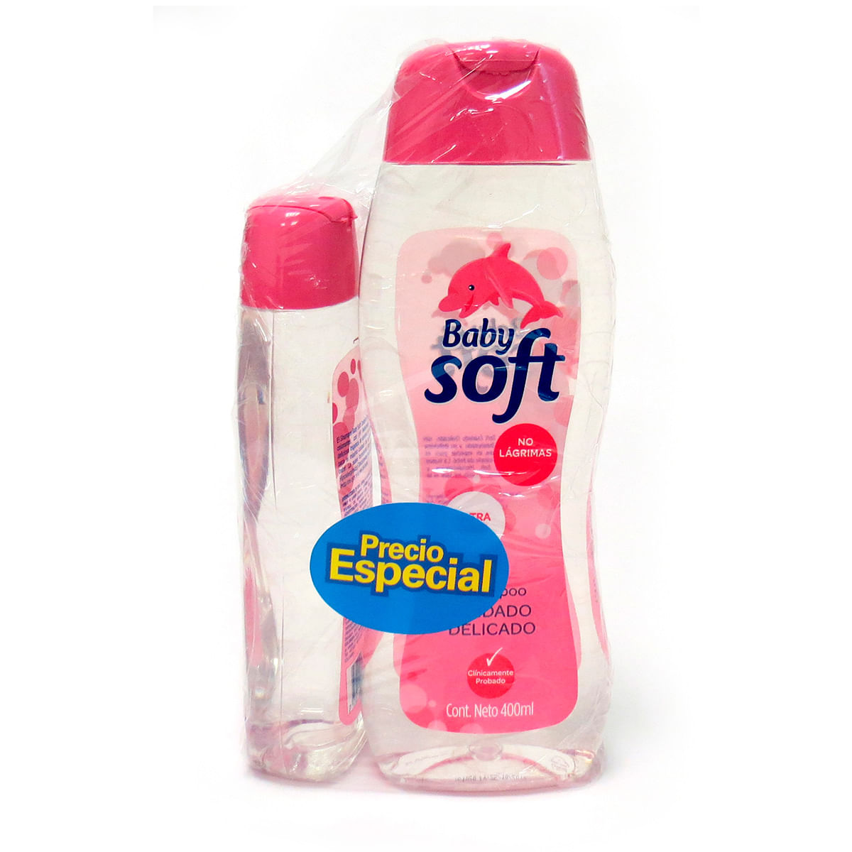 Shampoo Baby Soft Cuidado Delicado Frasco x 400 mL + Shampoo Baby Soft Cuidado Delicado Frasco x 200 mL Precio Especial