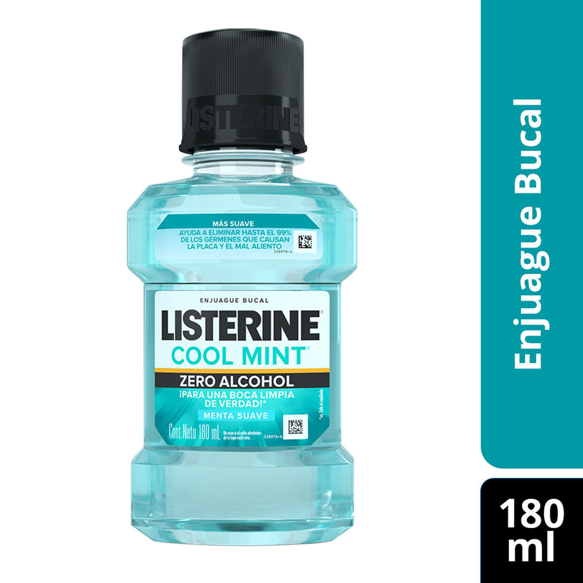 Enjuague Bucal Listerine Cool Mint Zero Alcohol Frasco x 180 mL.