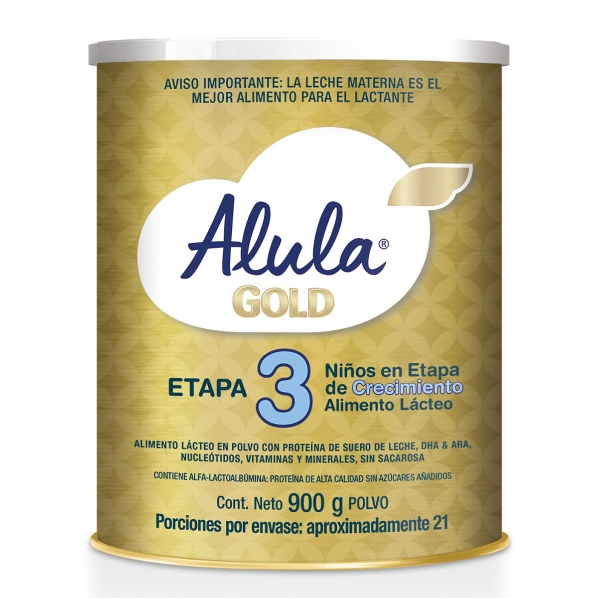 Alimento Lácteo Alula Progress Gold 3 Crecimiento Tarro x 900 g