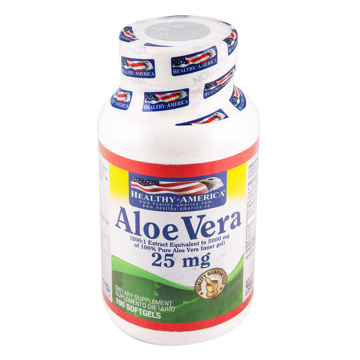Suplemento Dietario Áloe Vera 25 Mg Healthy America Frasco X 100 Softgels.
