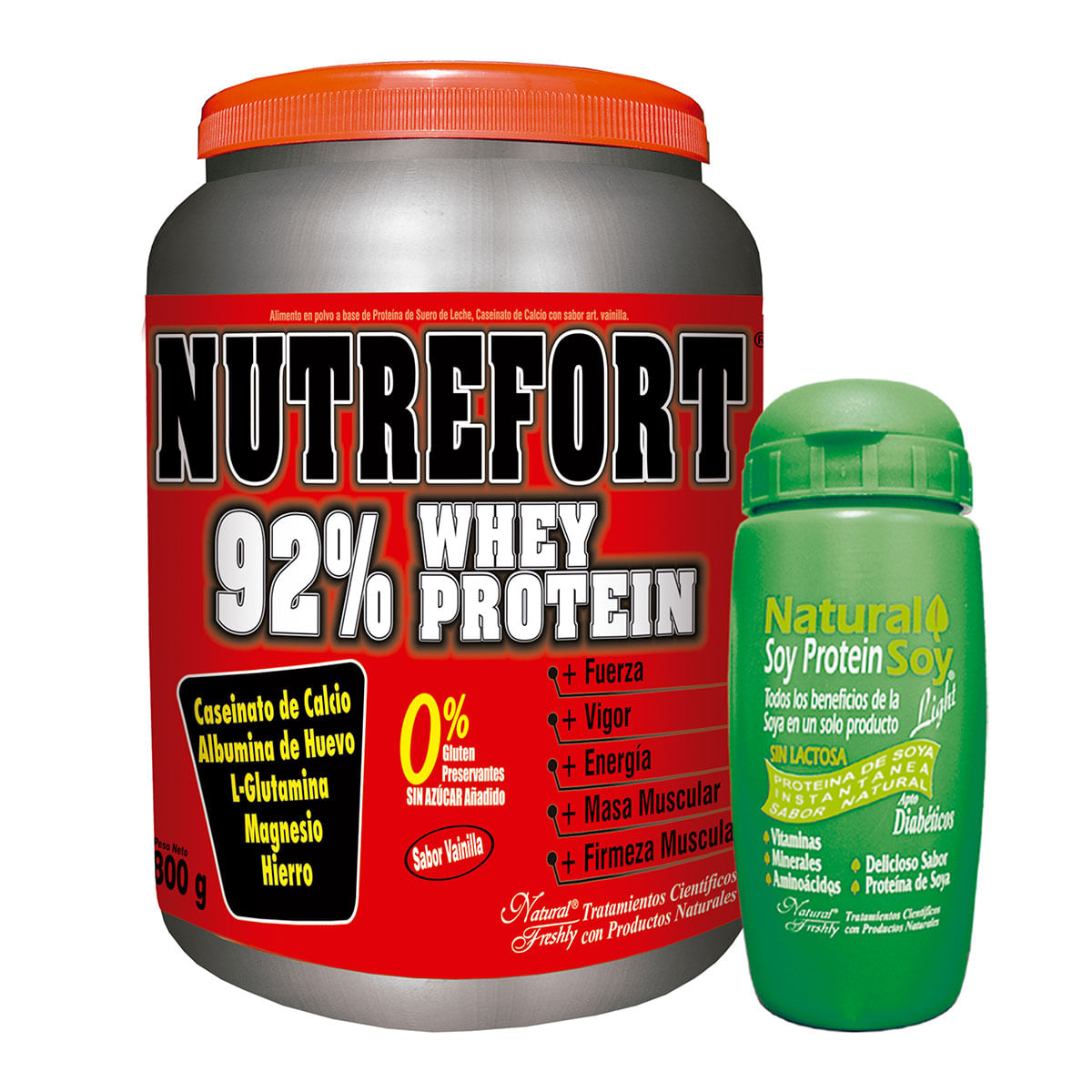 Alimento Nutrefort Natural Freshly Vainilla Polvo Tarro X 800 G + Botilito.