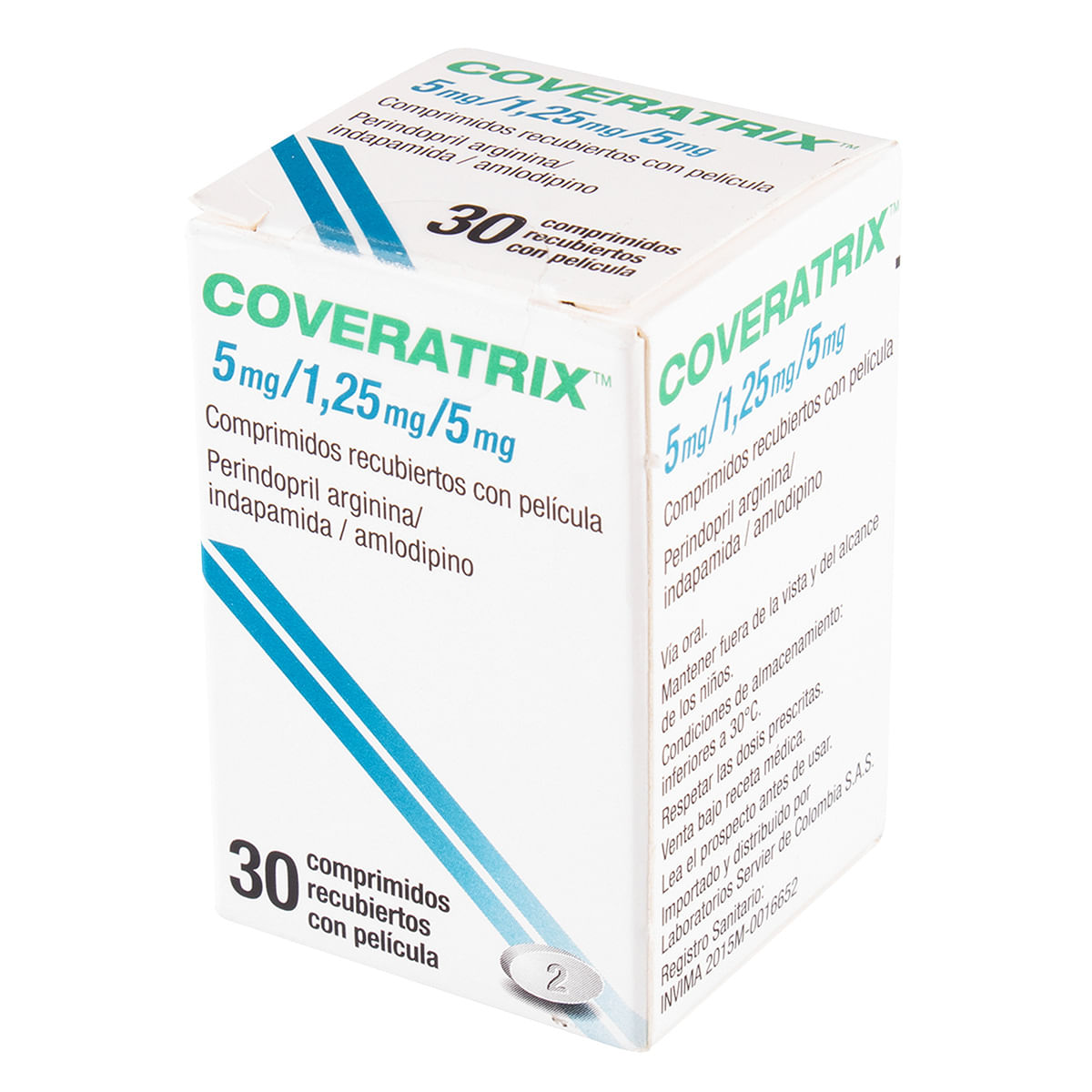 Coveratrix 5 Mg/1.25 Mg/5 Mg Servier Caja x 30 Comprimidos Recubiertos