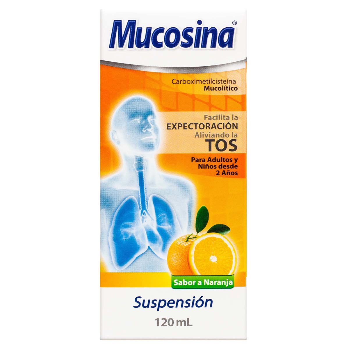 Suspensión Mucosina Tos Naranja Frasco x 120 mL