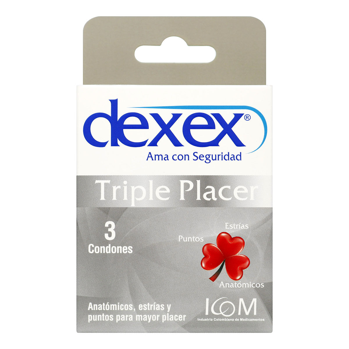 Condones Icom Dexex Triple Placer Caja X 3 Uds.