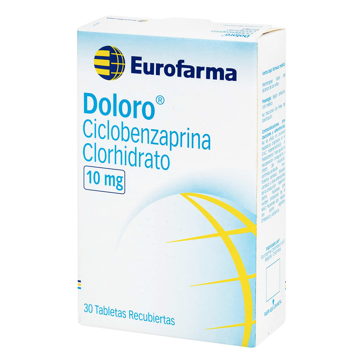Doloro 10 Mg Eurofarma Caja X 30 Tabletas Recubiertas.