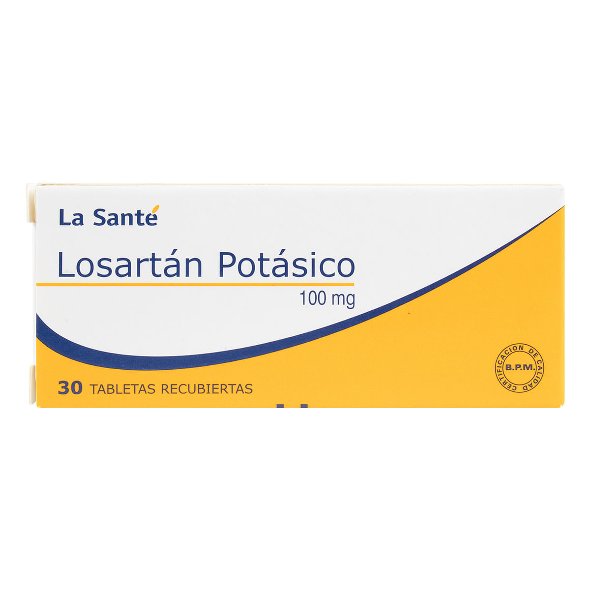 Losartán Potásico 100 Mg La Santé Caja X 30 Tabletas Recubiertas.