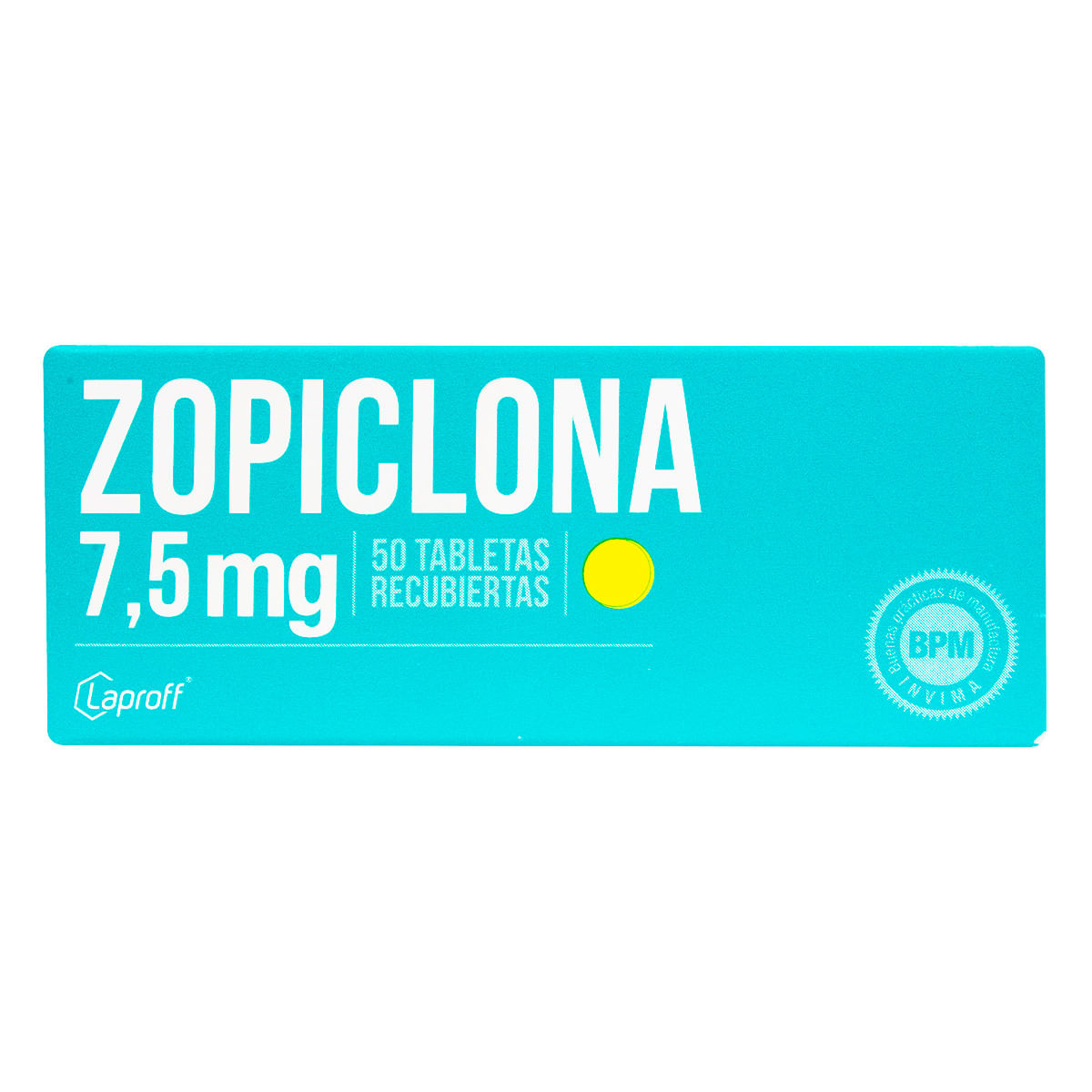 Zopliclona 7.5 Mg Laproff Caja X 50 Tabletas Recubiertas.