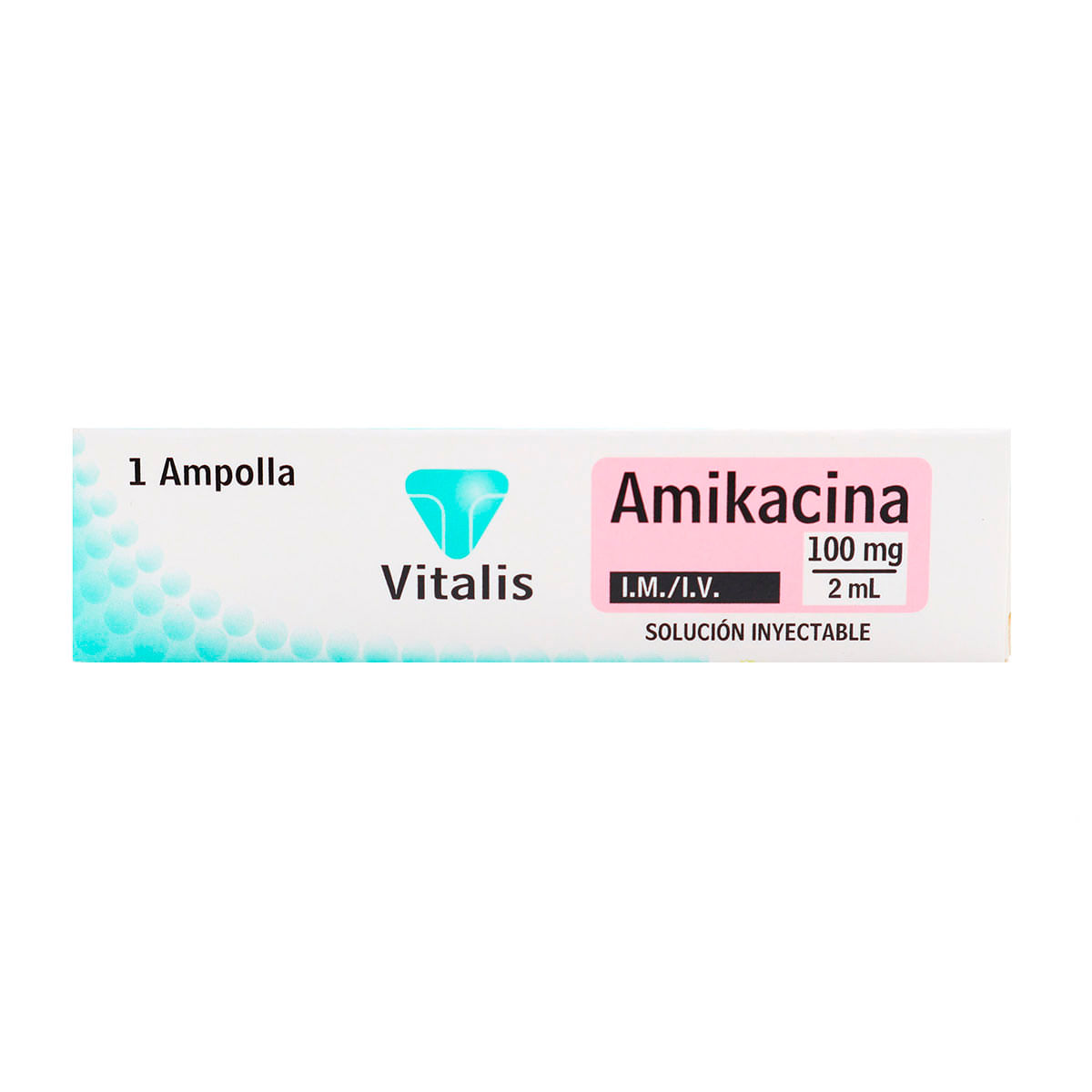 Solución Inyectable Amikacina 100 Mg/2 Ml Vitalis Caja X 1 Ampolla.