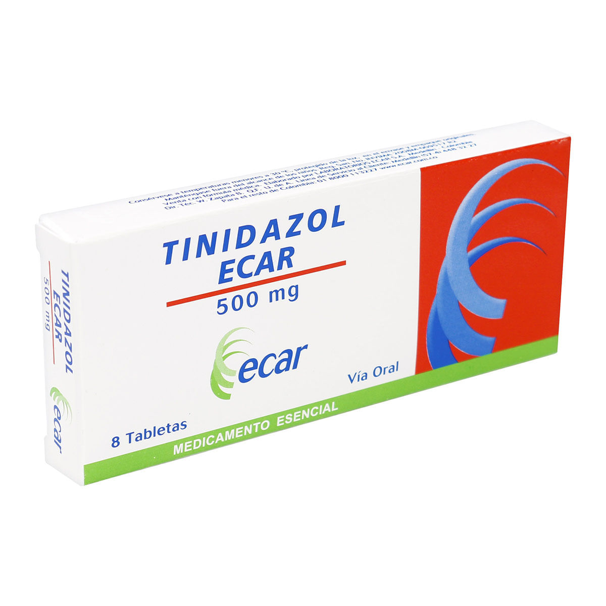 Tinidazol 500 Mg Ecar Caja X 8 Tabletas