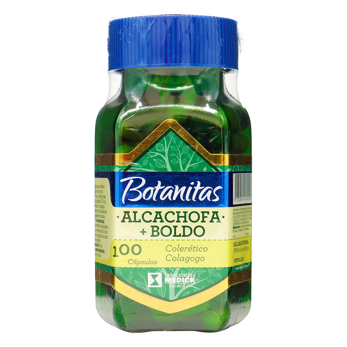 Botanitas Alcachofa + Boldo Medick Frasco x 100 Cápsulas