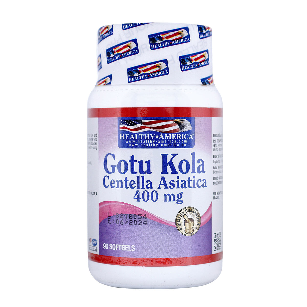 Suplemento Dietario Gotu Kola 400 Mg Healthy America Frasco X 90 Softgels.