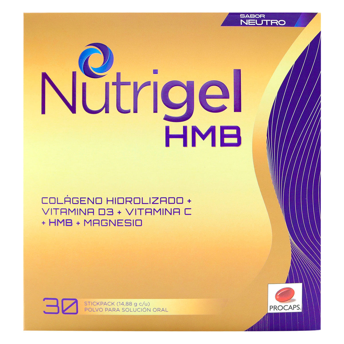 Nutrigel Hmb Procaps Neutro Polvo Stick Pack 14.88 G Caja X 30 Uds.