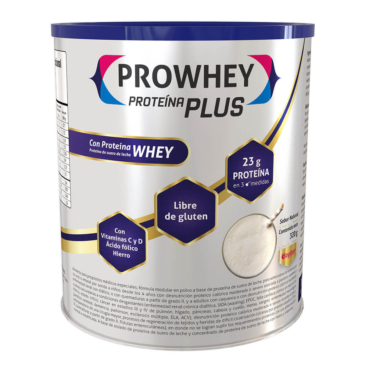 Alimento en Polvo Prowhey Proteína Plus Boydorr Tarro x 320 g