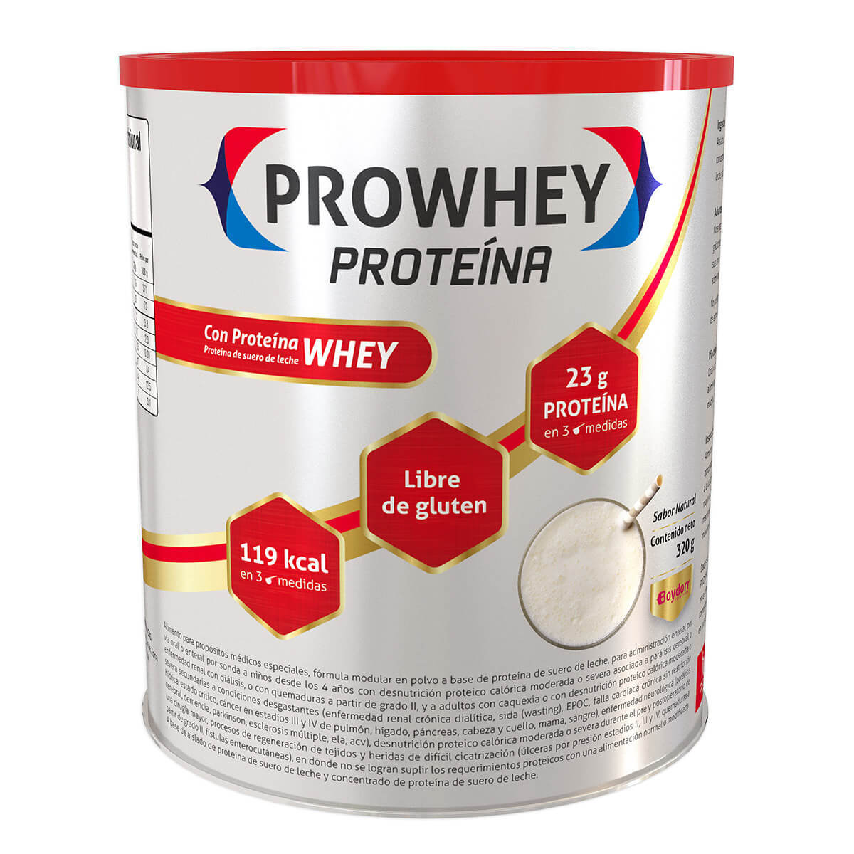 Alimento en Polvo Prowhey Proteína Boydorr Tarro x 320 g