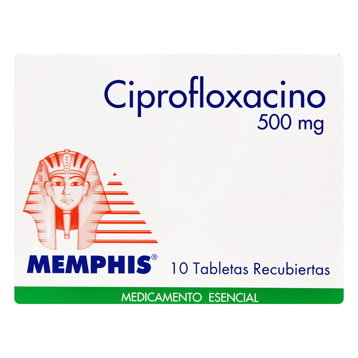 Ciprofloxacino 500 Mg Memphis Caja X 10 Tabletas Recubiertas.