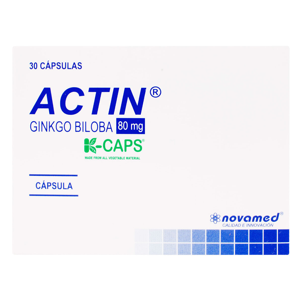 Actin 80 Mg Novamed Caja X 30 Cápsulas.