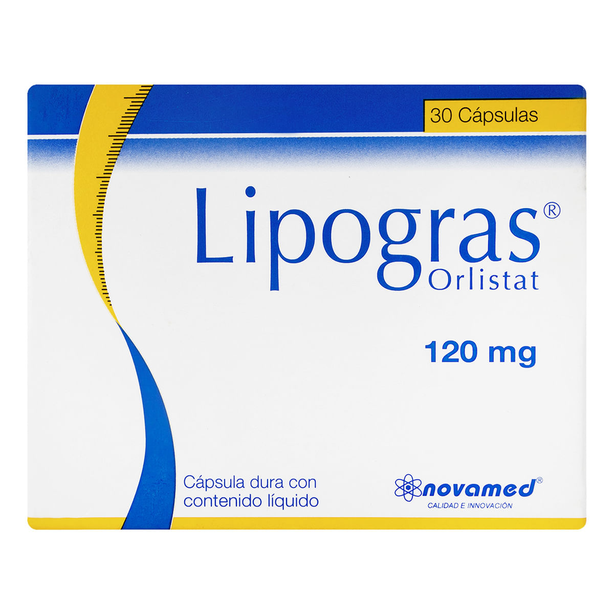 Lipogras 120 Mg Novamed Caja X 30 Cápsulas Duras.