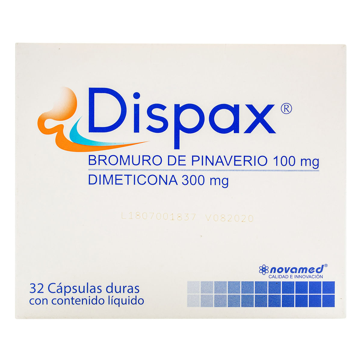 Dispax 100 Mg/300 Mg Novamed Caja X 32 Cápsulas Duras.