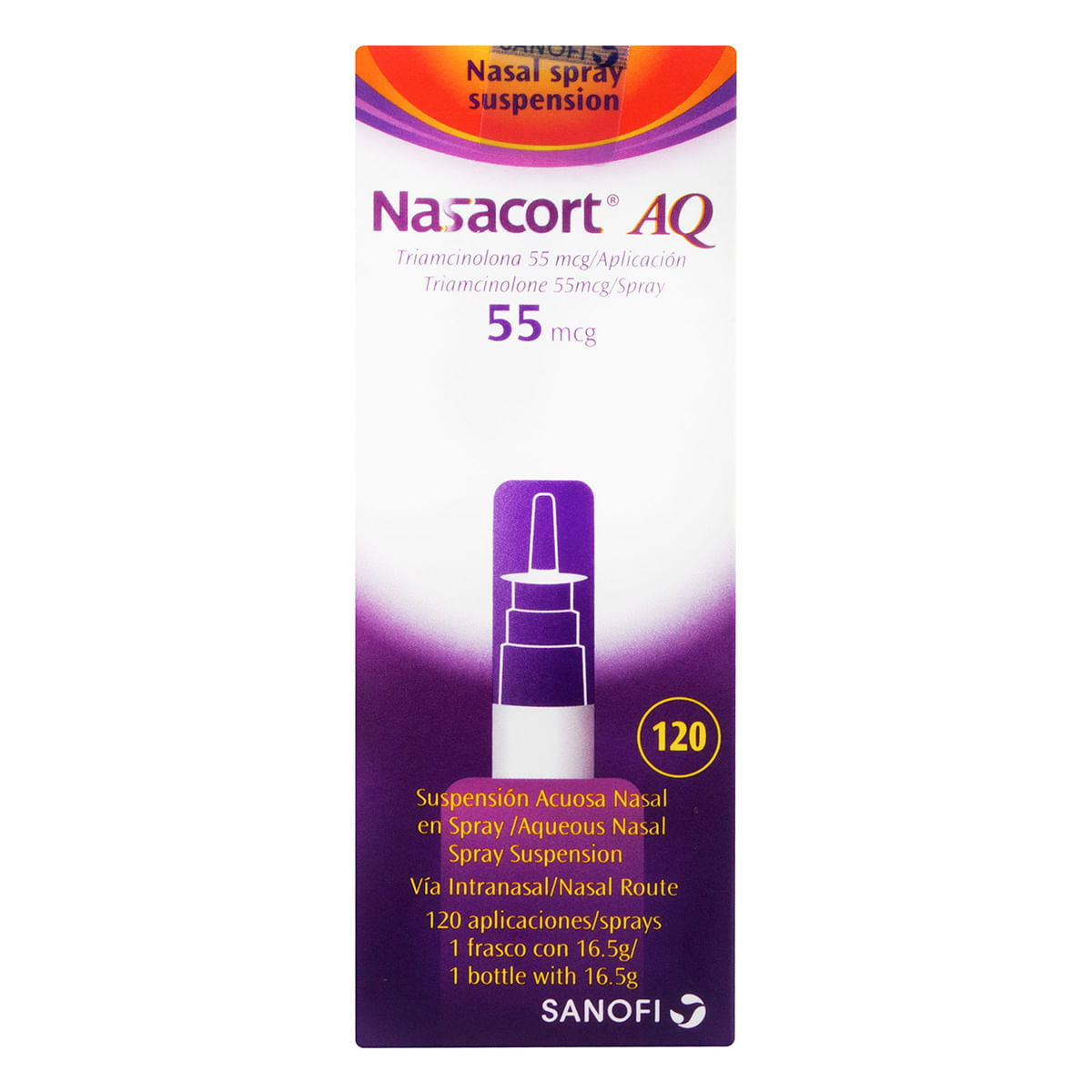 Suspensión Acuosa Nasal Nasacort Aq 55 Mcg Sanofi Frasco X 16.5 G.